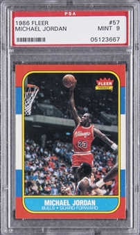 1986-87 Fleer #57 Michael Jordan Rookie Card - PSA MINT 9